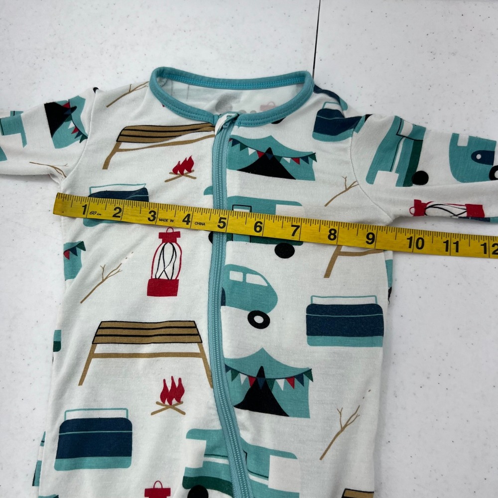KicKee Pants Camping Print Bamboo Viscose Footless Romper Pajamas 12-18 Months - Picture 6 of 8